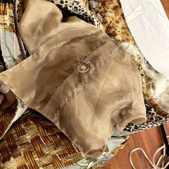 FUDA International Size L Vintage SILK Bomber Asian Inspired Tiger Patchwork - Picture 6 of 14